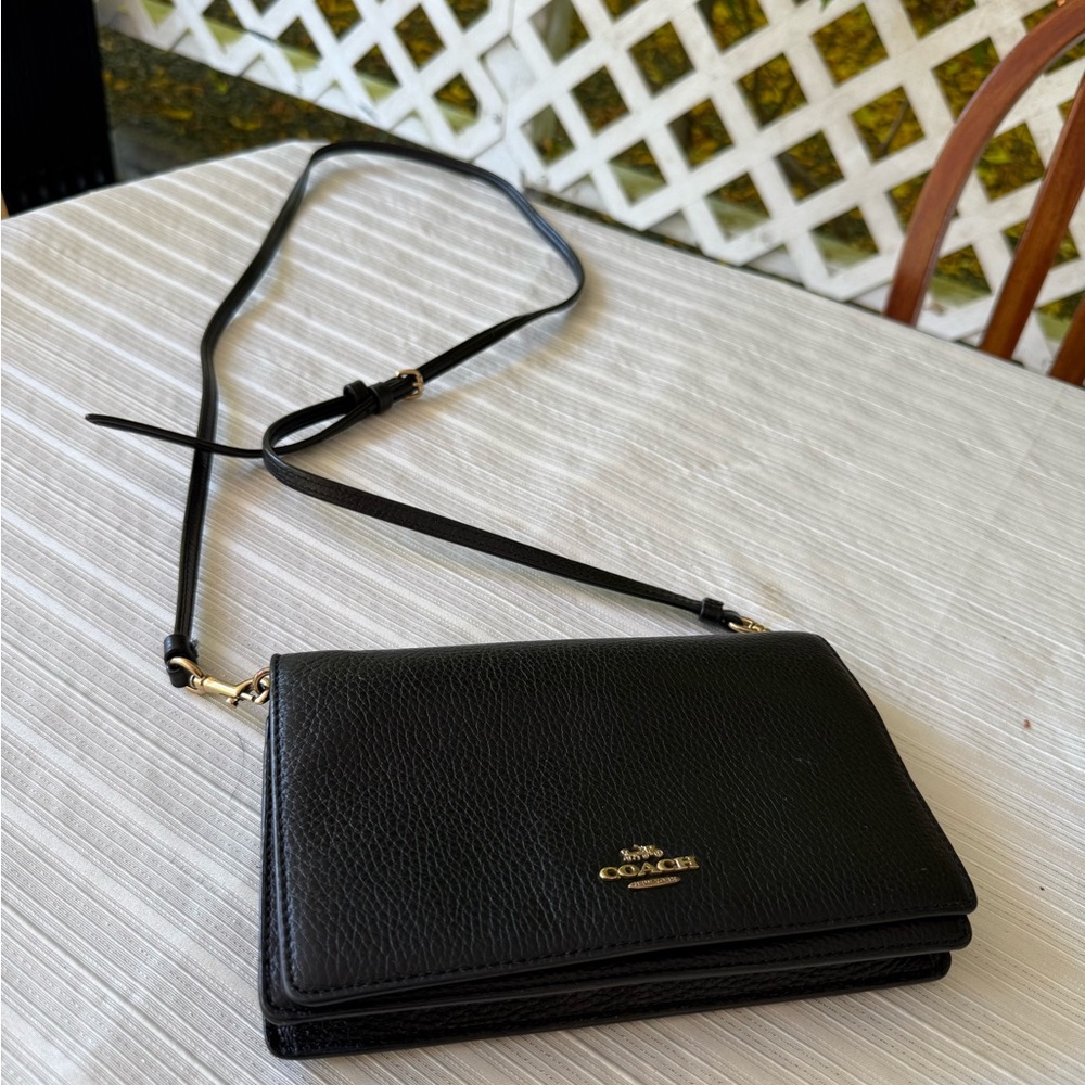 Coach Black Crossbody Bag with Gold Logo